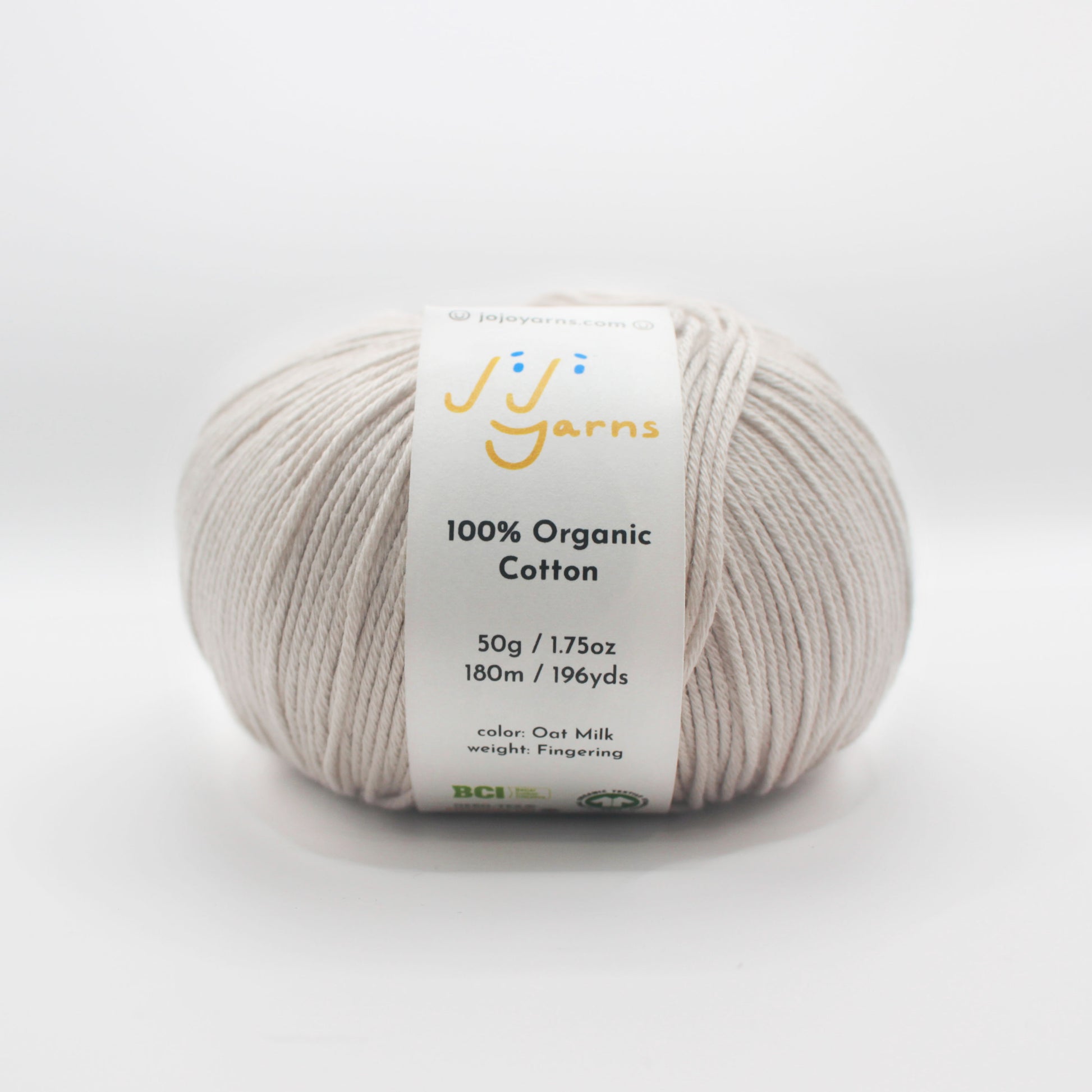 100% Organic Cotton Yarn in Oat Milk Fingering Weight