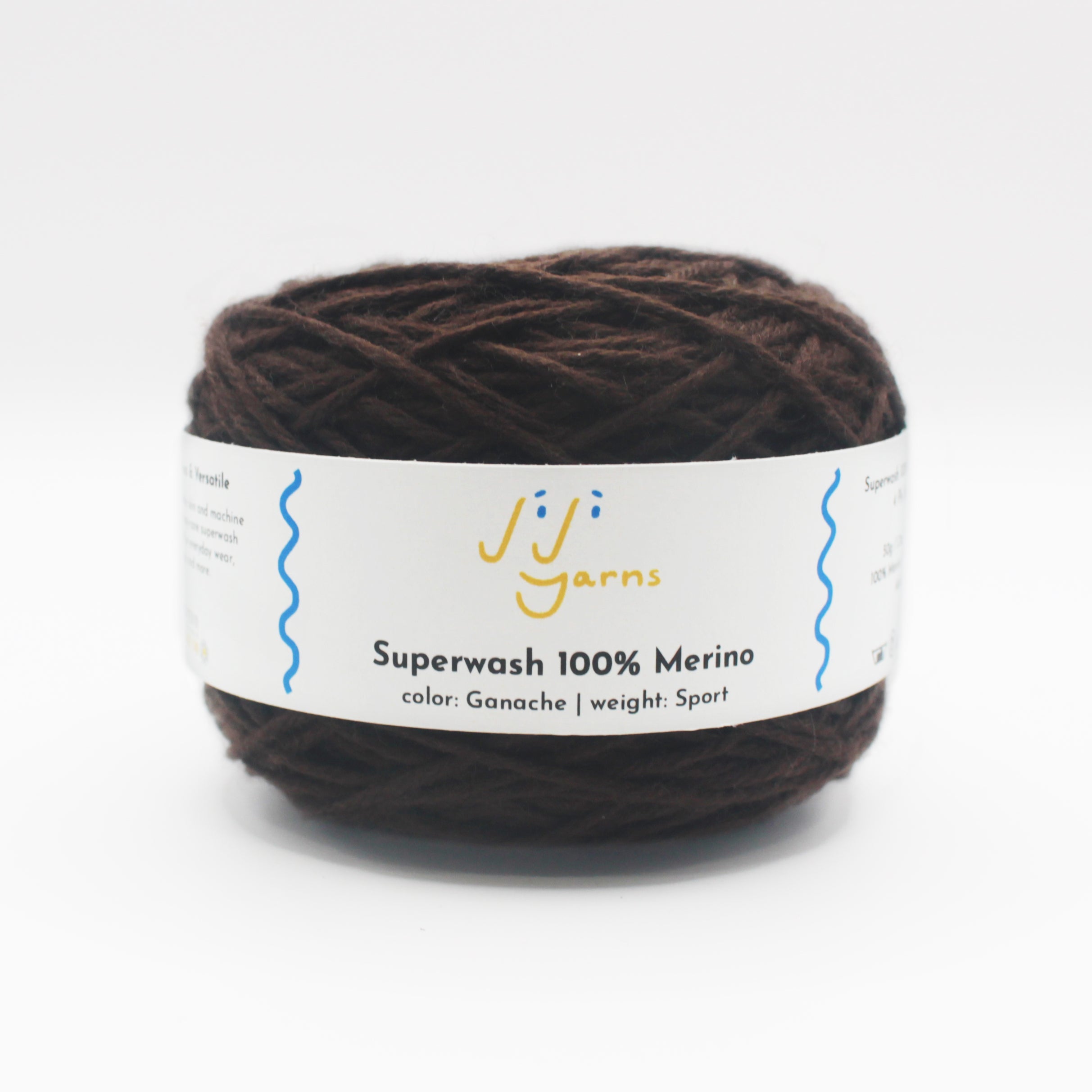 Superwash 100% Merino in Ganache - Sport Weight (Dark Brown)