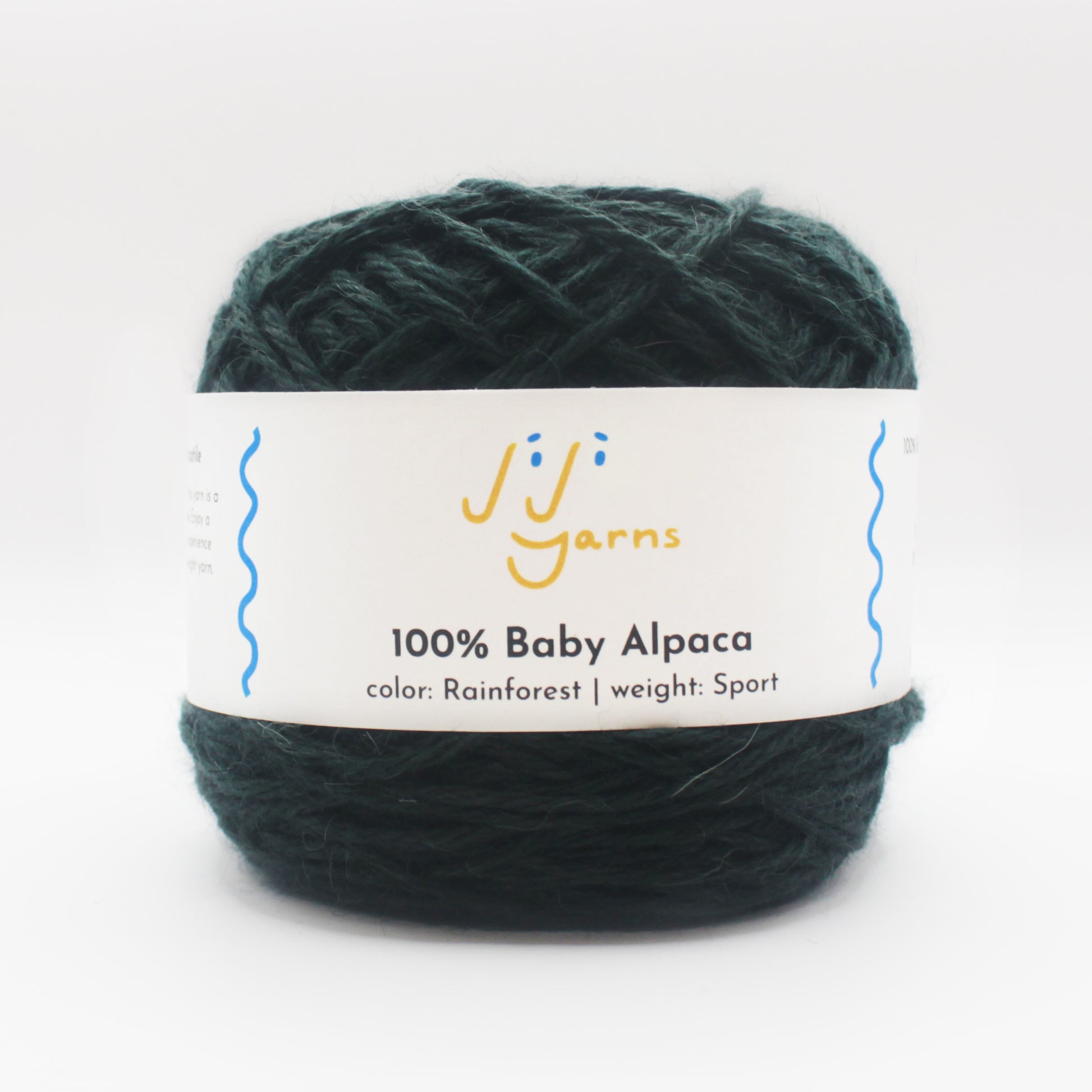 100% Baby Alpaca Yarn in Rainforest - Sport Weight