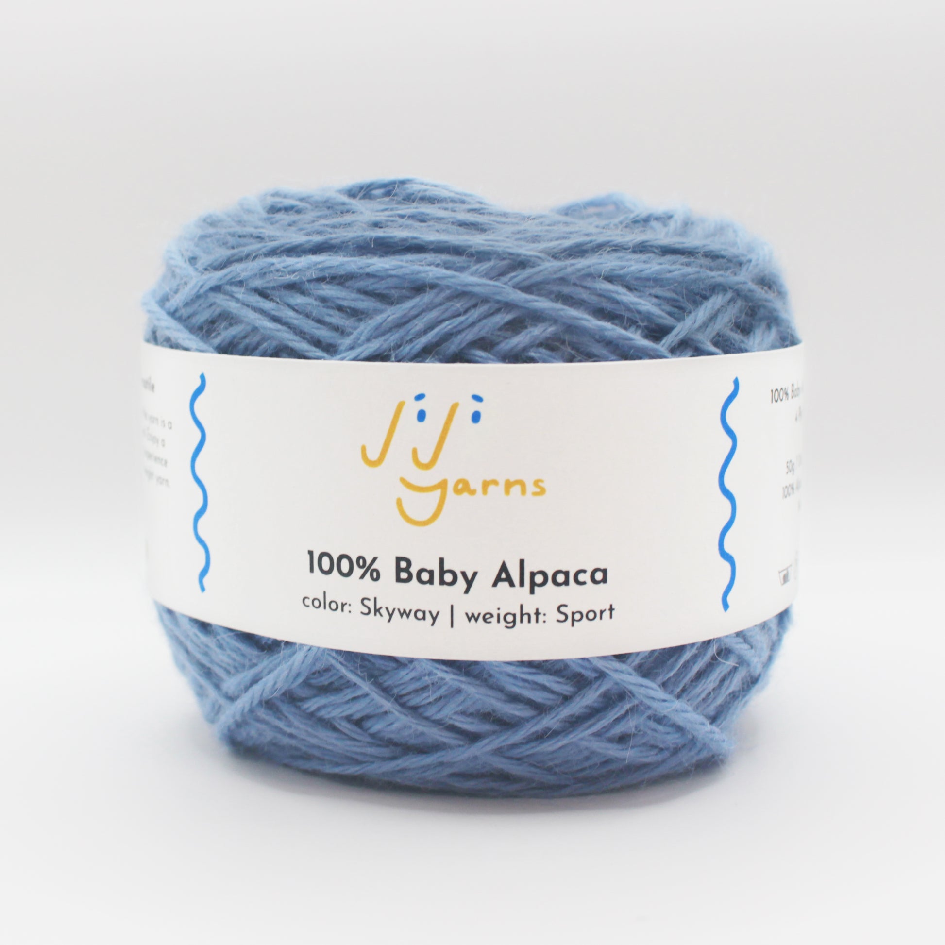 100% Baby Alpaca Yarn in Skyway - Sport Weight