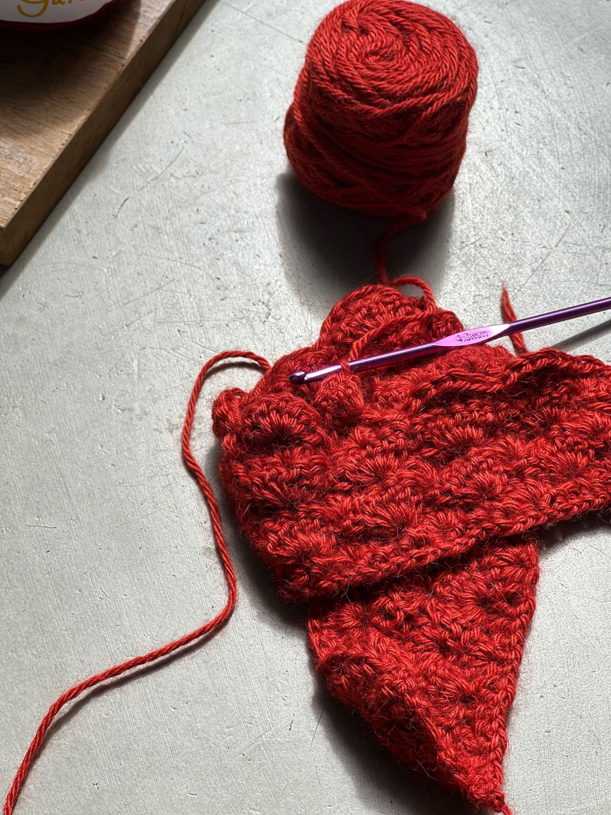 100% Baby Alpaca Yarn in Rust - Sport Weight