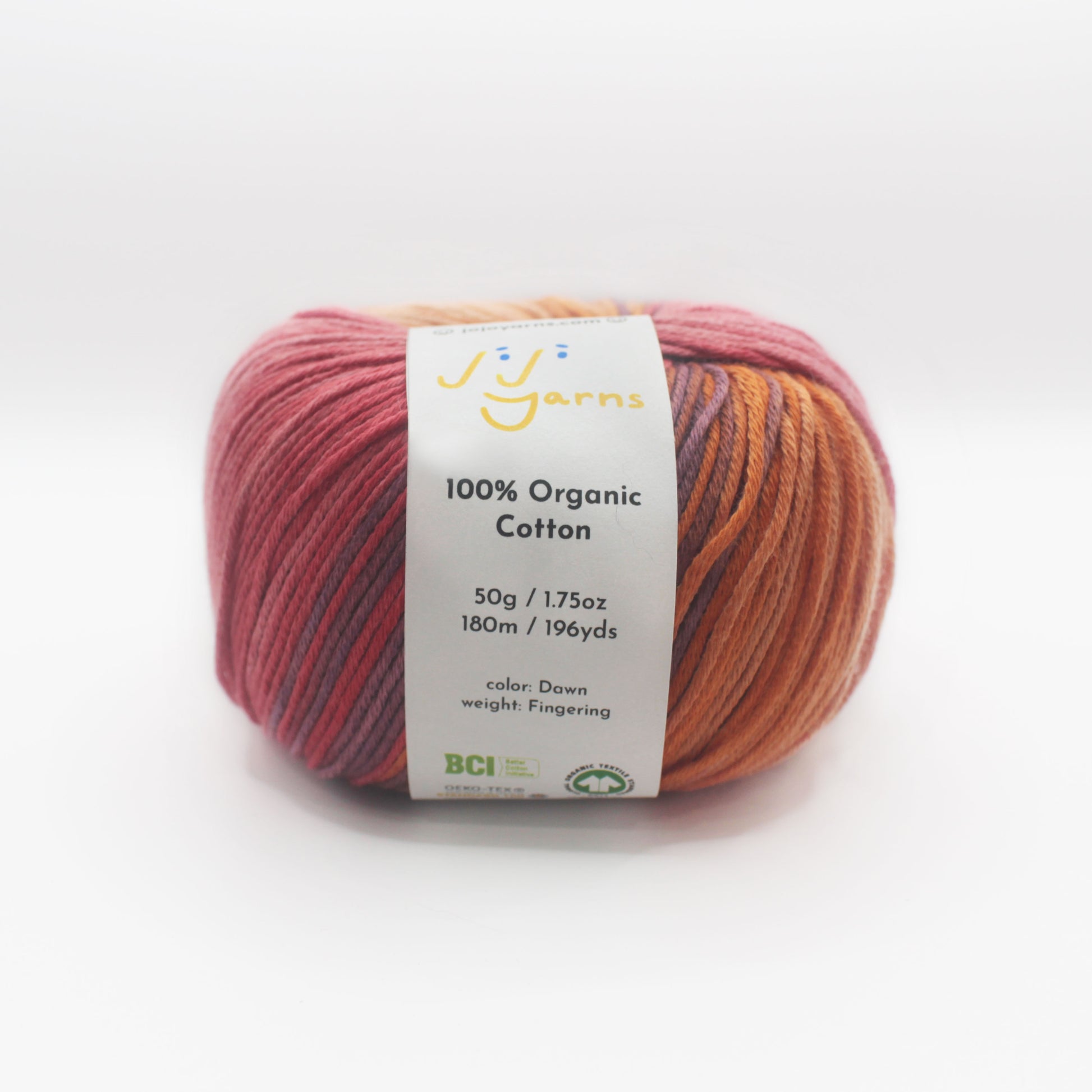100% Organic Cotton Yarn in Dawn Fingering Weight