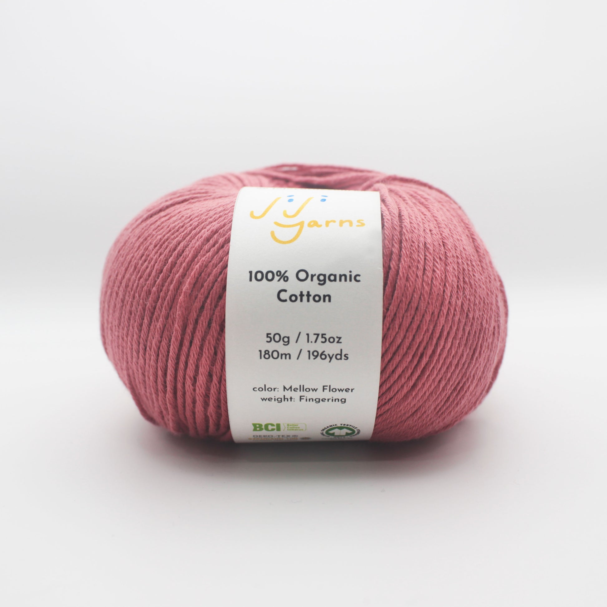 100% Organic Cotton Yarn in Mellow Flower Fingering Weight