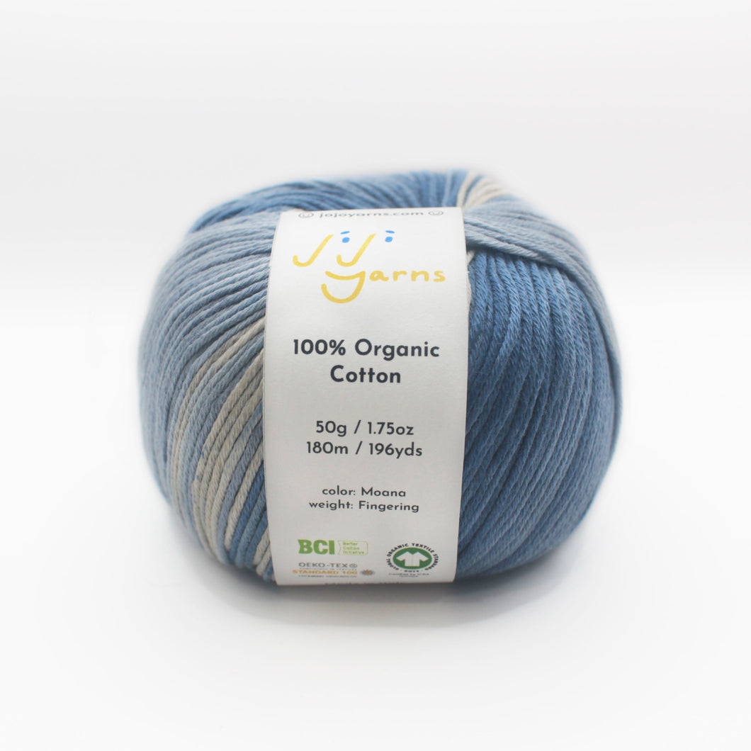 100% Organic Cotton Yarn in Moana Fingering Weight