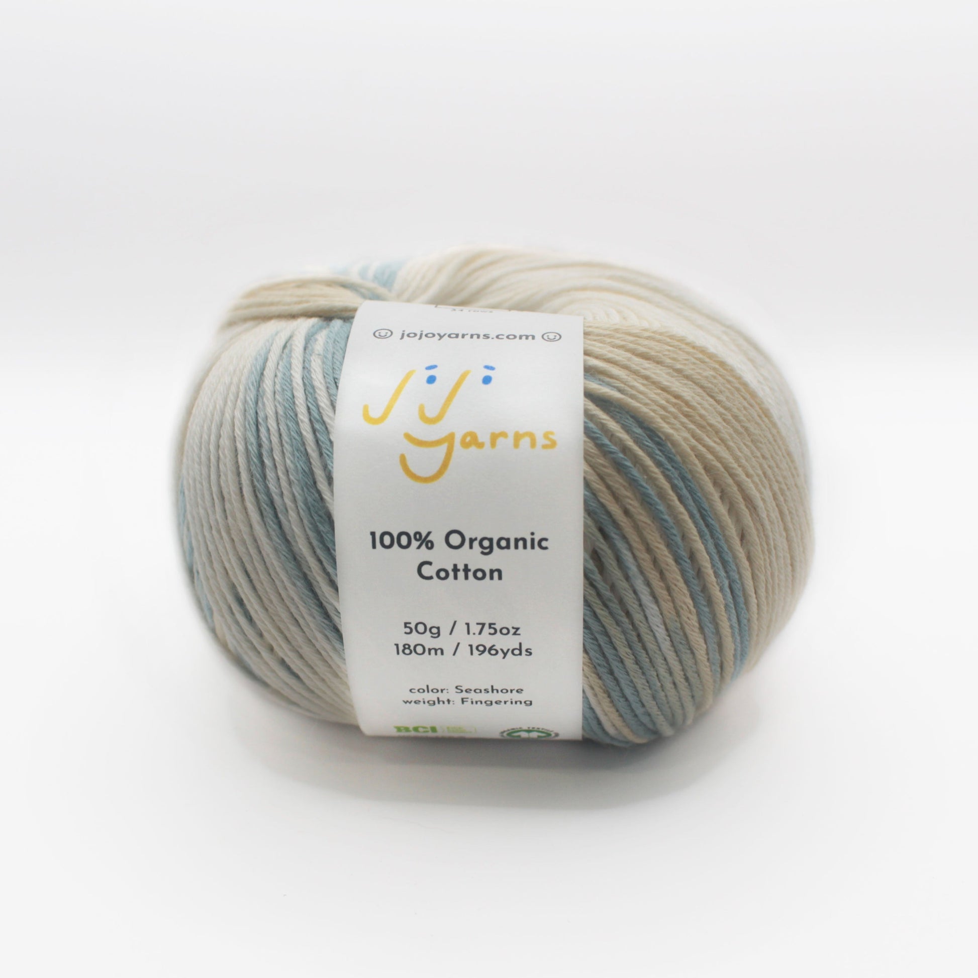 100% Organic Cotton Yarn in Seashore Fingering Weight