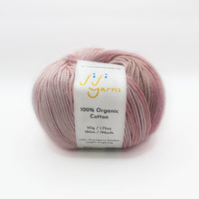 Load image into Gallery viewer, 100% Organic Cotton Yarn in Strawberry Sundae Fingering Weight
