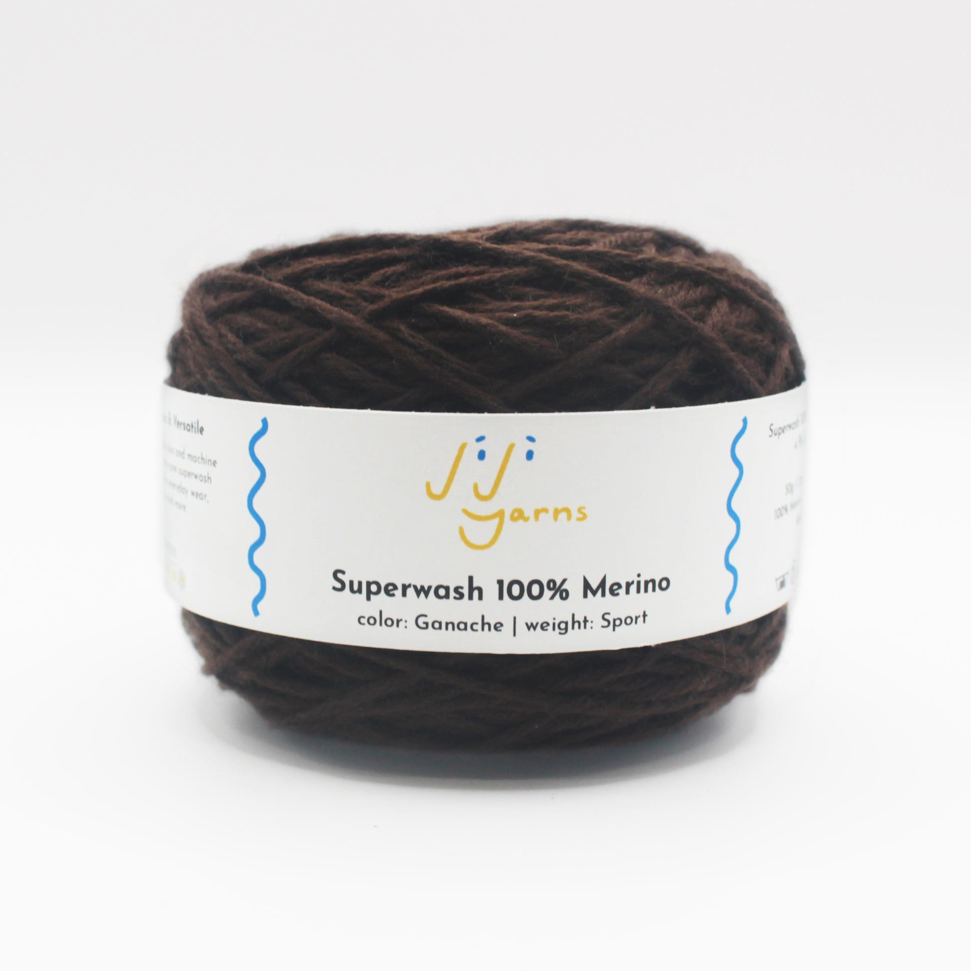 Superwash 100% Merino in Ganache - Sport Weight (Dark Brown)