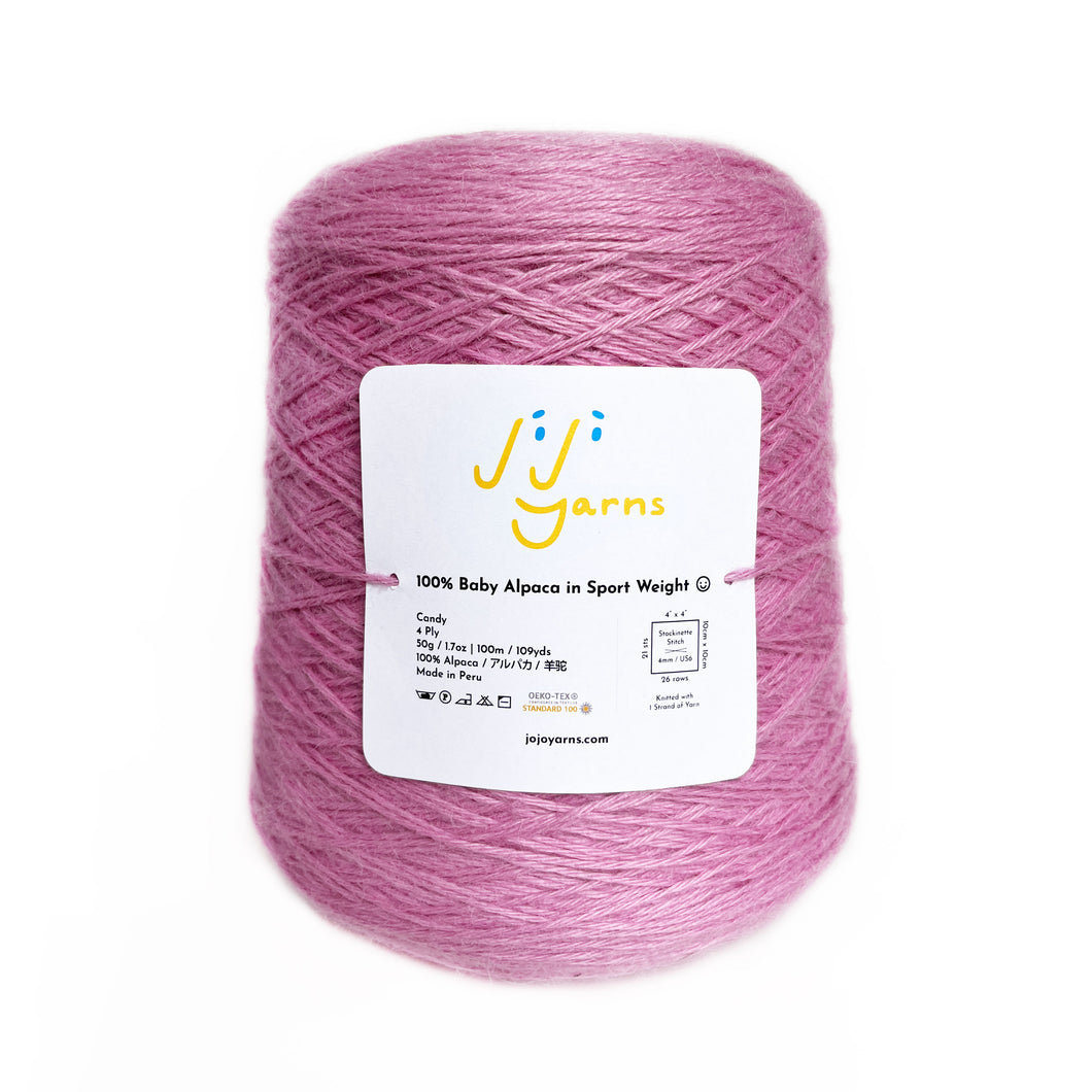 2000m Cone - 100% Baby Alpaca in Candy Sport Weight