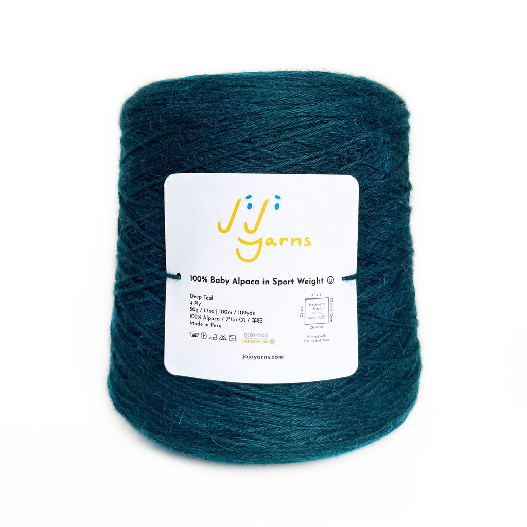 100% Baby Alpaca in Deep Teal Sport Weight