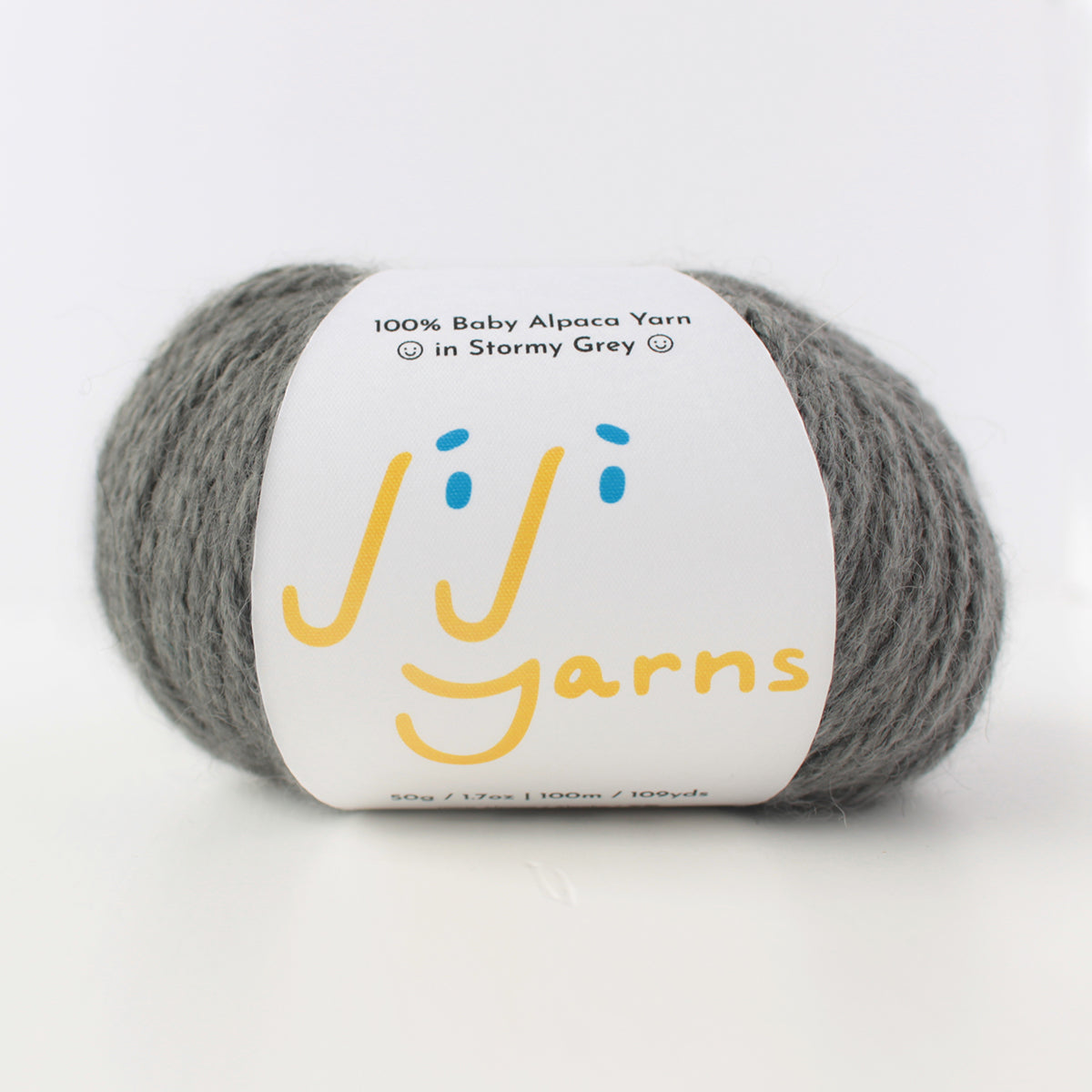 100% Baby Alpaca Yarn in Stormy Grey - Sport Weight