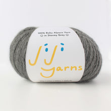 Load image into Gallery viewer, 100% Baby Alpaca Yarn in Stormy Grey - Sport Weight
