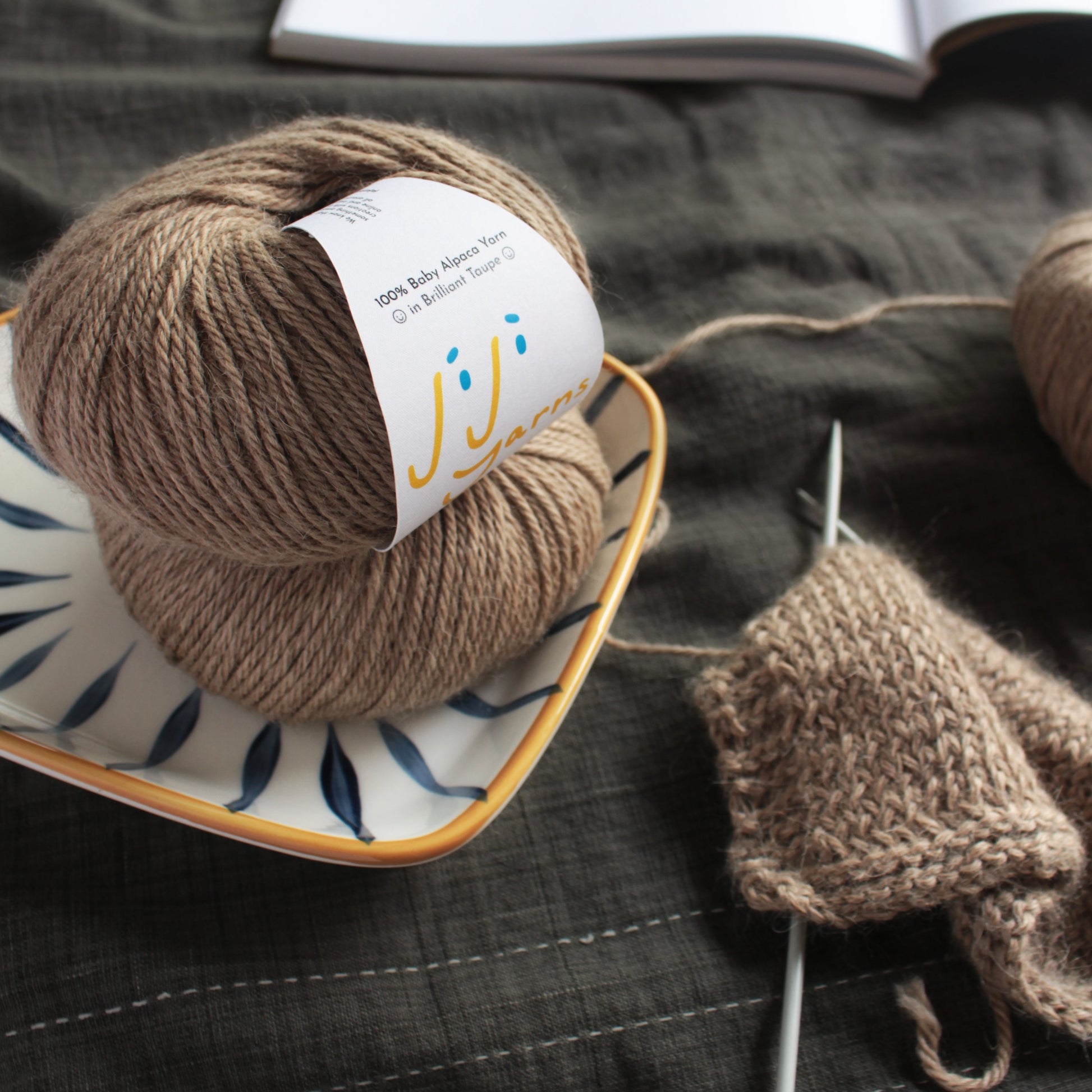 100% Baby Alpaca Yarn in Brilliant Taupe - Sport Weight