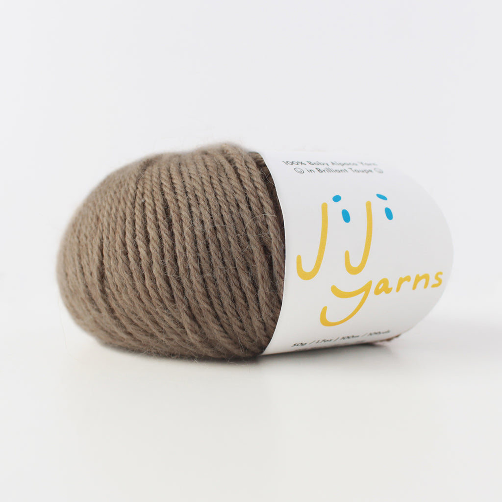 100% Baby Alpaca Yarn in Brilliant Taupe - Sport Weight